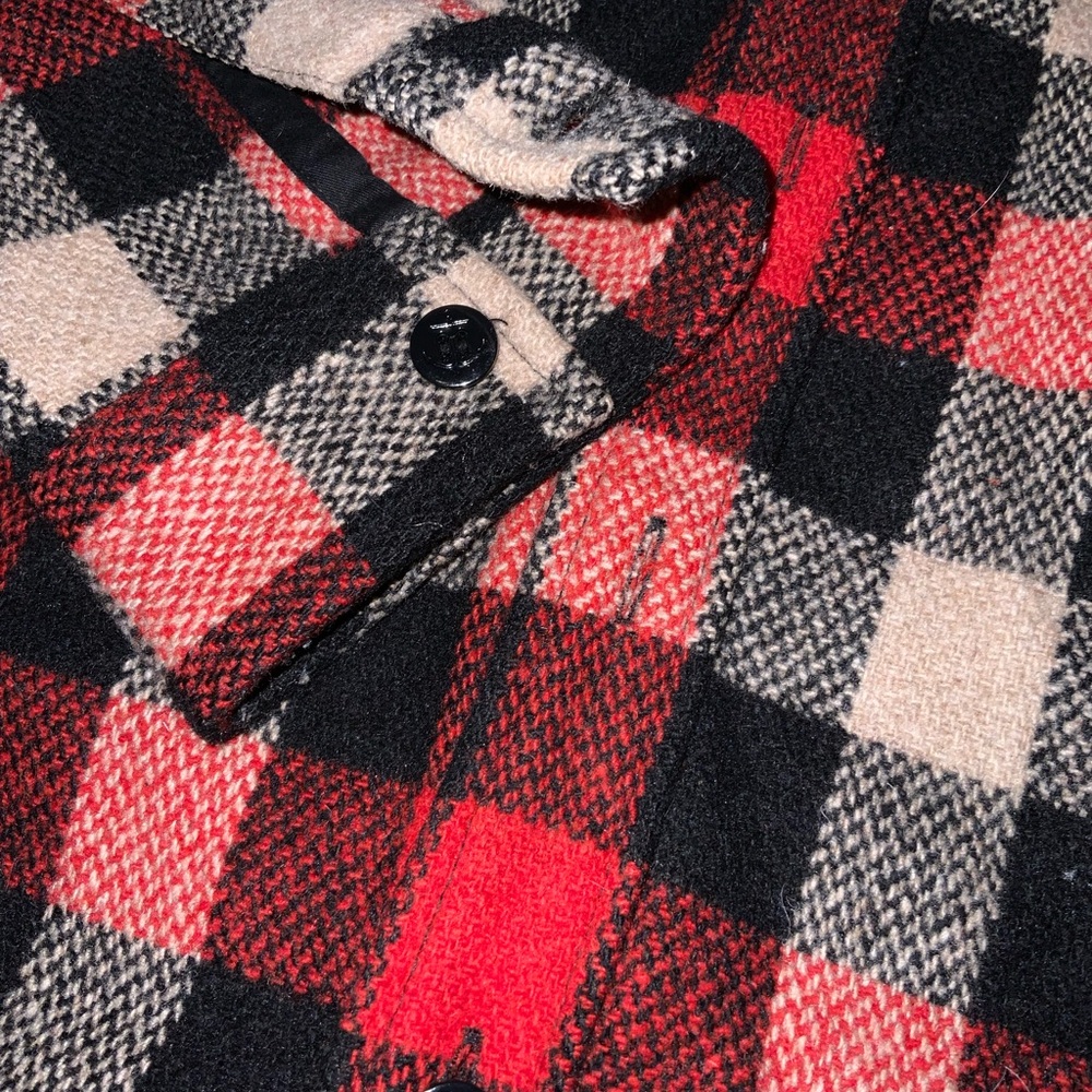 J. Crew Red Black and Cream Plaid Button-Down Shirt
